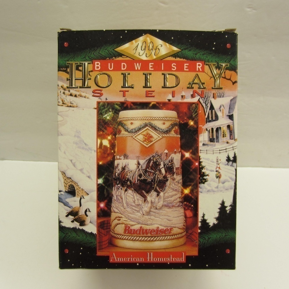 Vintage1996 Budweiser Holiday Stein American‎ Homestead